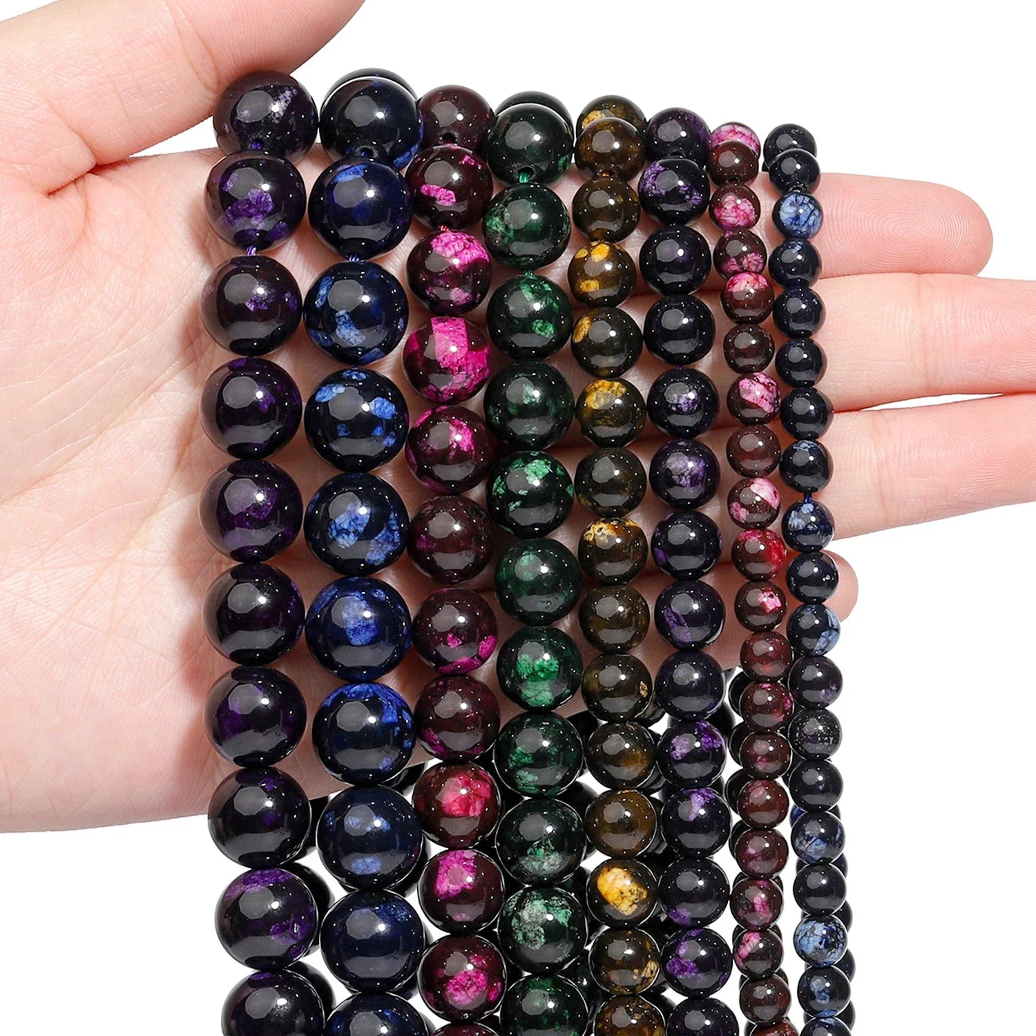 AAA Triskelite Quartz Beads 6/8/10/12mm Natural Stone Smooth Loose Beads for Jewelry Making Bracelets Accessories