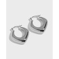HEH630 100% 925 Sterling Silver Minimalist Retro French Geometric Glossy Chunky Hoop Earrings 18k Gold Plated Huggie Earrings
