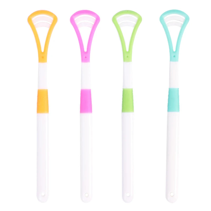 Wholesale Silicone Plastic 3 Floors Tongue Cleaner Scrapper Raspador De Lingua Limpiador De Lengua Tongue Scraper With Brush
