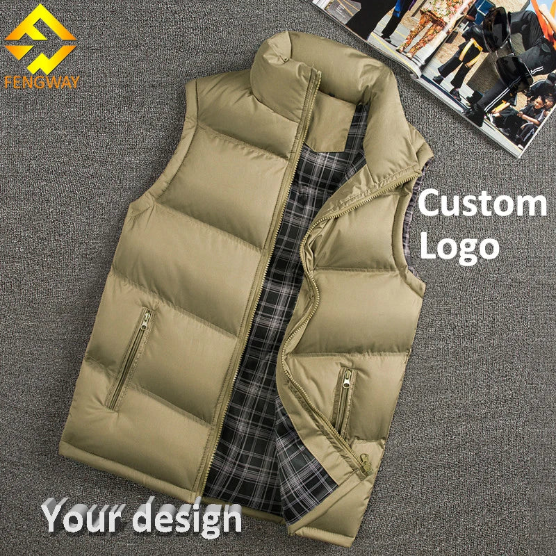 Wholesale 2024 Trending Winter Men Clothing Thick Warm Sleeveless Vests Plus Size  Puff Jackets Coat Waistcoat