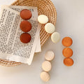 Wholesale Simple Round Wood Material Bangs Hairgrips Korean Duckbill Barrette Hair Clips for Women