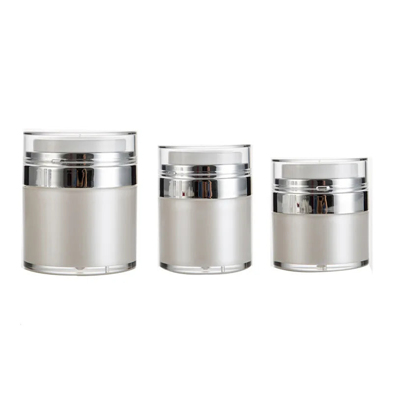 Luxury 50g Airless Plastic Jar Premium Quality White 12pc Set Recyclable for Cosmetics for Eye Cream