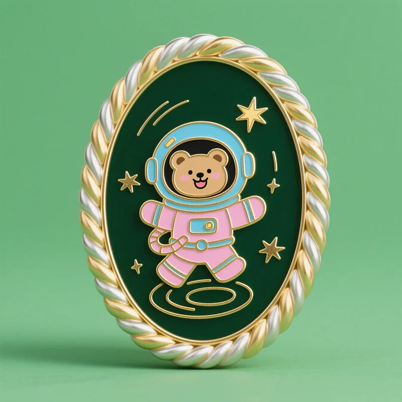 Wholesale Custom Logo Antique Astronaut Badges Cute Anime Anima Button Brooch Pins Hard Enamel Lapel Pins Special Medal Style