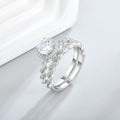 S925 Sterling Silver Love Ring Female Proposal Engagement Set Zircon Ring
