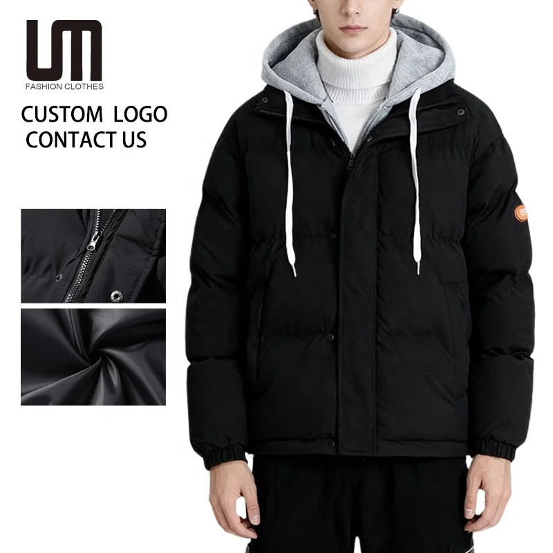 Custom Logo Trending Product Fashion Winter Clothing Casual Overcoat Windbreaker Keep Warm Hoodie Jackets for Men
