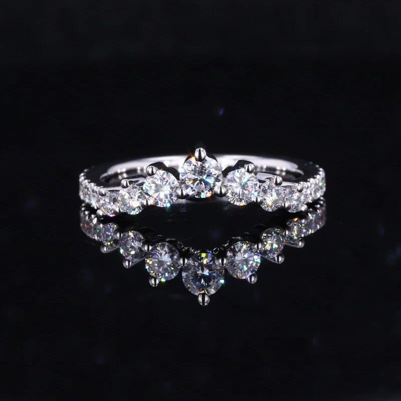 Starsgem Custom Made White Gold Lab Grown Diamond Wedding Band Ring