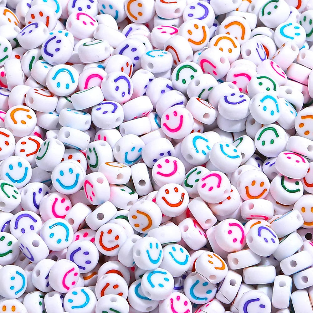 Wholesale 100Pcs/bag 7mm Colourful Loose Acrylic Plastic Beads for DIY Bracelet Jewelry Making