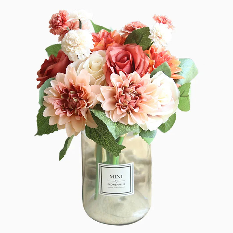 30cm New Home Decor Crafts Fashion Modern Plastic Flowers Fabric Light Purple Mixed Artificial Flowers