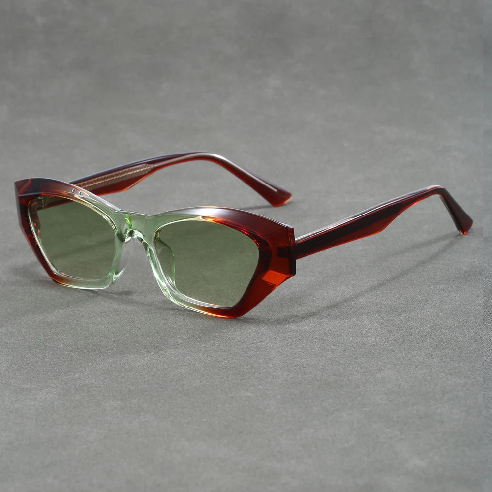 Wholesale TR90 Frame Acetate Sunglasses with UV400 Custom Logo & Various Frame Colors Purple Blue Champagne Gray Tea