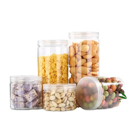 120ml 250ml 500ml 1000ml Aluminum Cap PET Recycled Cosmetic Plastic Jars with Lids