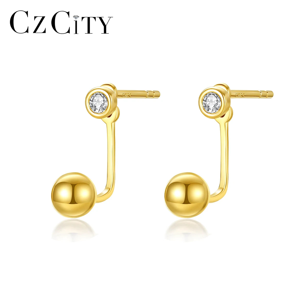 CZCITY Classic Charm Small Earing Girl New Trending Designer Stylish Fashion Double Ball Earring Trend 2026