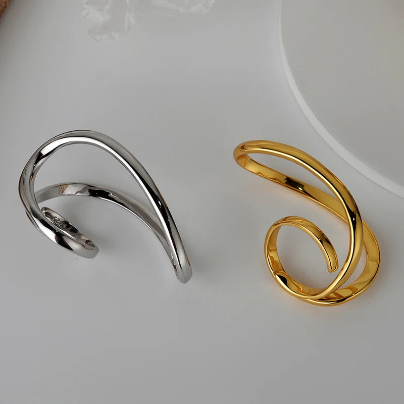 ICEBELA Jewelry Rainbowking 925 Sterling Silver Double-line Ring Geometric Minimalist Irregular Glue Fine Jewelry Rings