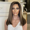 Hot Selling SDD Double Drawn Brown Color Short Bob Top Quality European Virgin Human Hair Bleach Knots Lace Front Wig for Woman