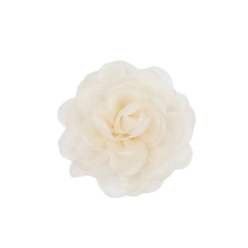 Hot Sale Fabric Diy Polyester Patch Hairbands Hair Chiffon Flower Accessories Star Sky Yarn Burn Edge Flowers