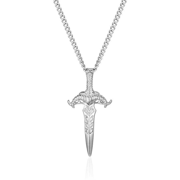 Trend Men Jewelry Stainless Steel Silver Sword Pendant Necklaces for Men