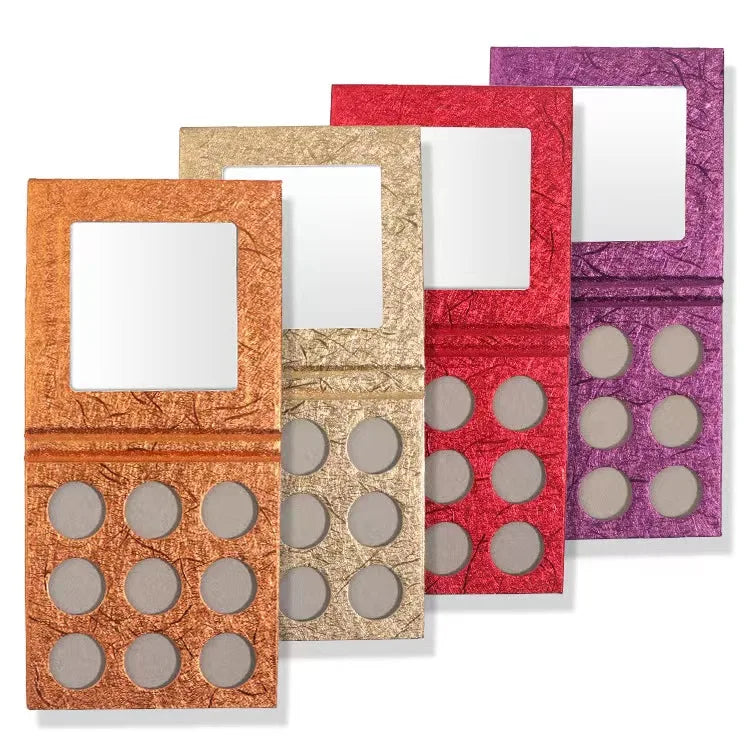 DIY Group Disk Hole 26.5mm/26mm RTS 9/12/15/18 Color Makeup Empty Eye Shadow Palette Beauty Packaging Flip Box With Mirror