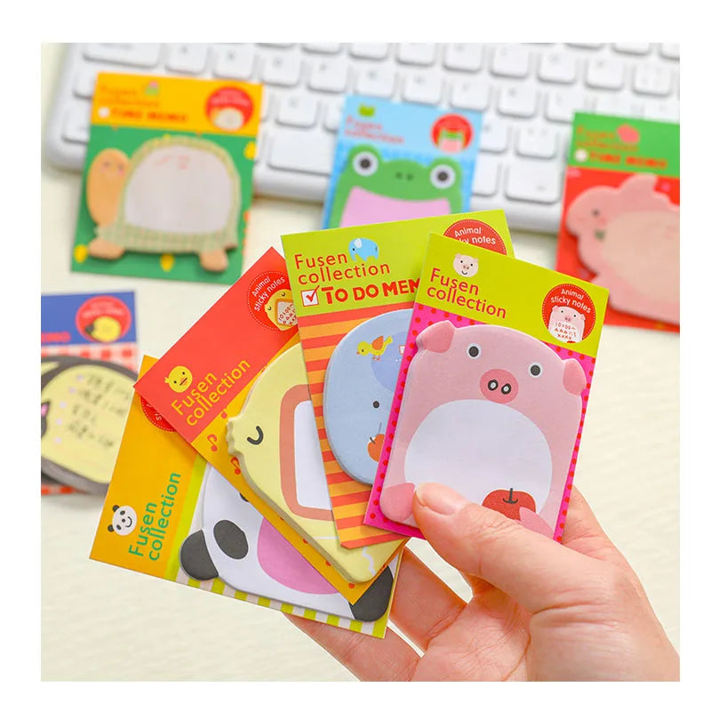 Cute Animal Sticky Notes Planner Paper Memo Pads Cartoon Stickers Sticky Notepad Stationery