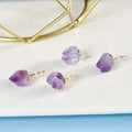 Wholesale Natural Stone Crystals Healing Jewelry Small Amethyst Cluster Crystal Stud Earrings