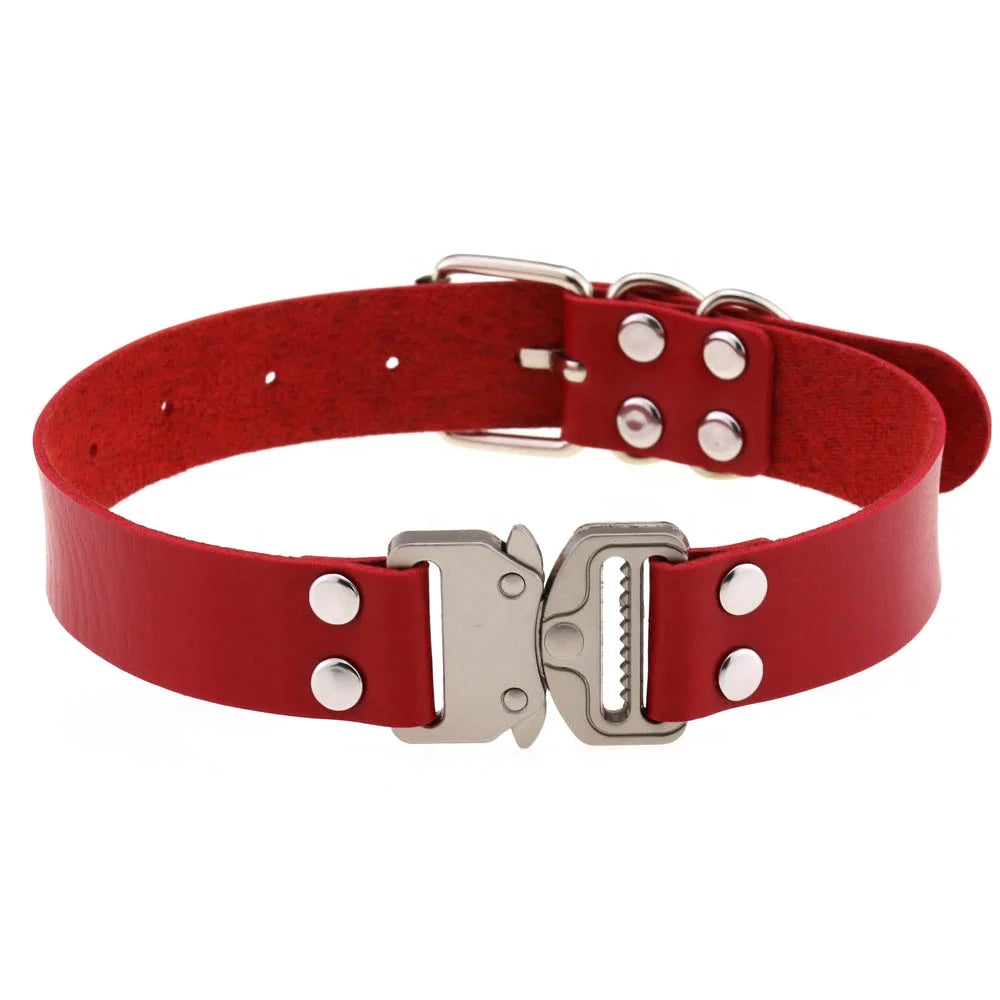 Original Design New Style Personalized Simple Buckle Collar Necklace Creative Classic Pin Buckle Leather Collar