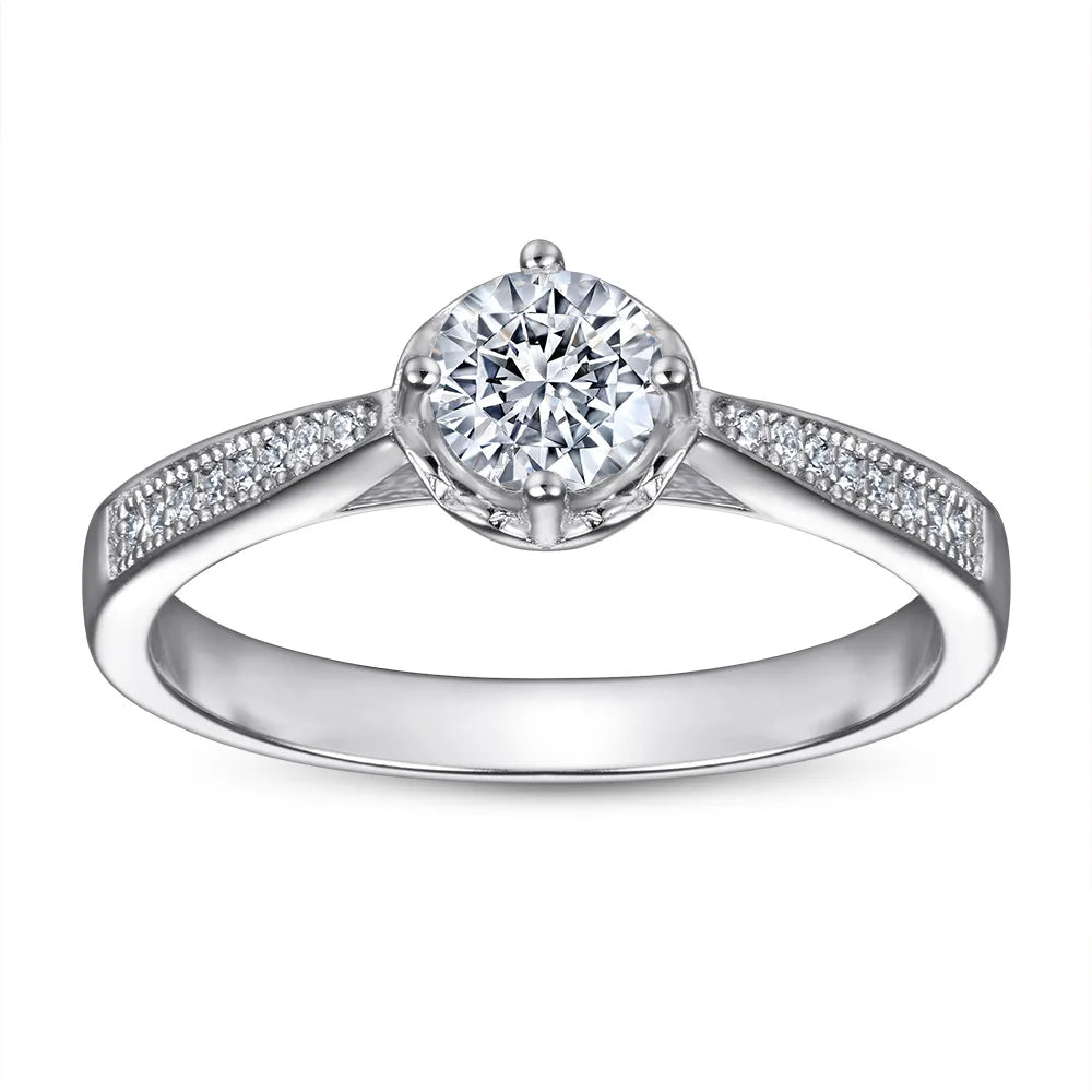 Somen 0.6 Ct 925 Sterling Silver Ring Cubic Zirconia Women Engagement Wedding Ring Wholesale