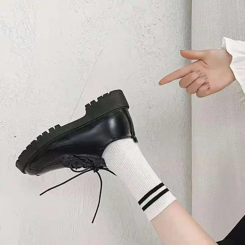 British-style Thick-soled Retro Small Leather Shoes Women's Korean Version of the Hundred-matching Skirt Soft-soled Single Shoes