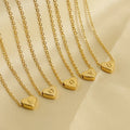 Women Stainless Steel Gold Plated Necklace Heart Pendant Letters Initial Engraving Necklace Letter Bulk Waterproof Tarnish Free