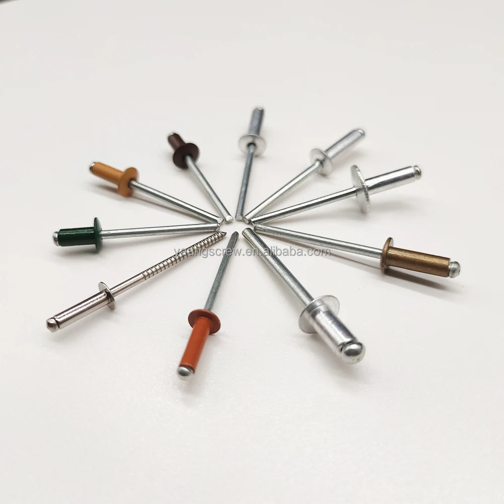 Manufacturer Directly Blind Rivet Pop Rivet DIN7337 Open Ended Dome Head Color Painted Blind Rivet with Good Price