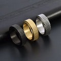 Latest Stress Relieving Fidget Jewelry Stainless Steel Rotatable Anxiety Ring Cool Fish Scale Spinning Band Unisex Finger Ring