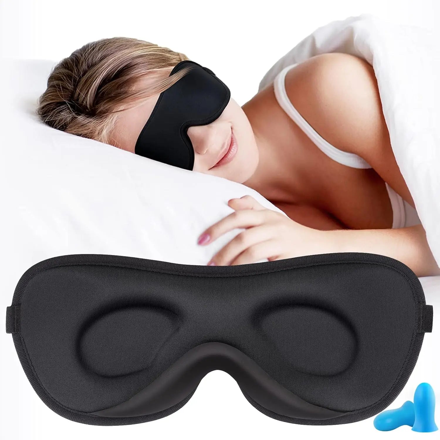 Smooth Skin-Friendly Thin Eye Mask for Sleeping Comfortable Wearing 3D Contoured Cup Sleeping Mask