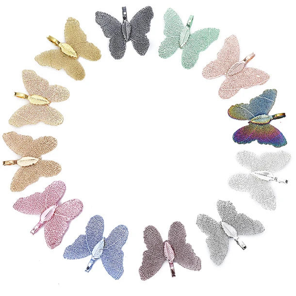 Fashion Jewelry Pendants Charms Natural Real Leaf butterfly Diy Earring Necklace for Women Bracelet Charms
