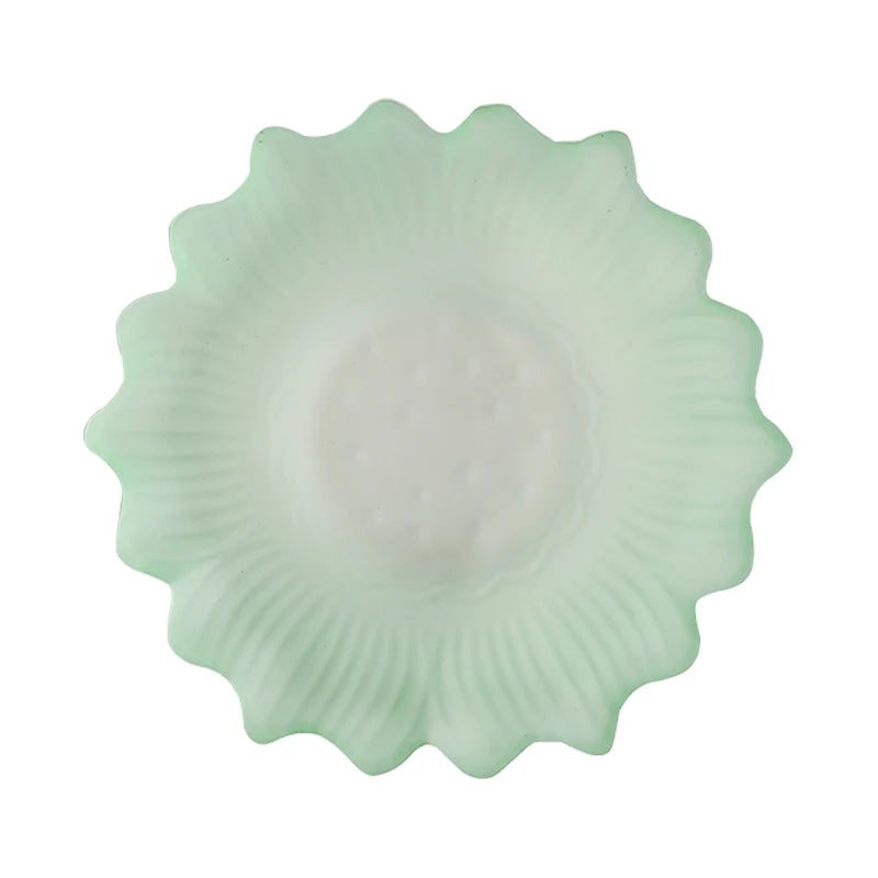 White Porcelain Lotus Flower Shape Plate Chargers for Dinner Dining Sets Restaurant Glass Charger Plates