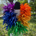 350 Grams /2 Yards Fluffy Rooster Tail Feather Boa Chandelle Boa Decorative Feather Boa for Dress Carnival