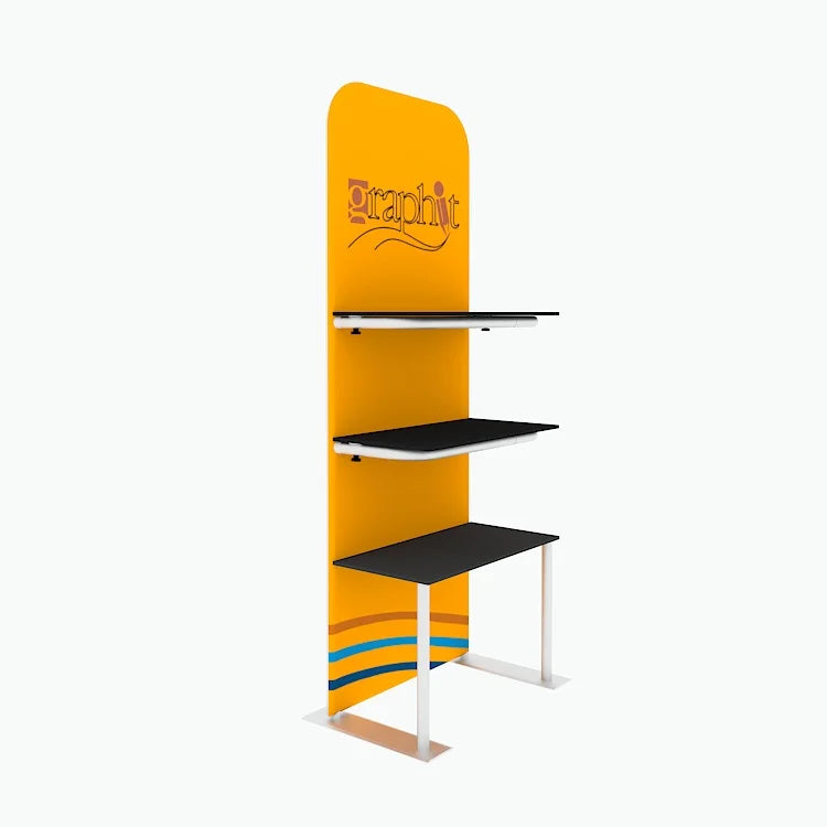 Trade Show Portable Light Weight Aluminum Alloy Shelves Floor Standing Display Rack