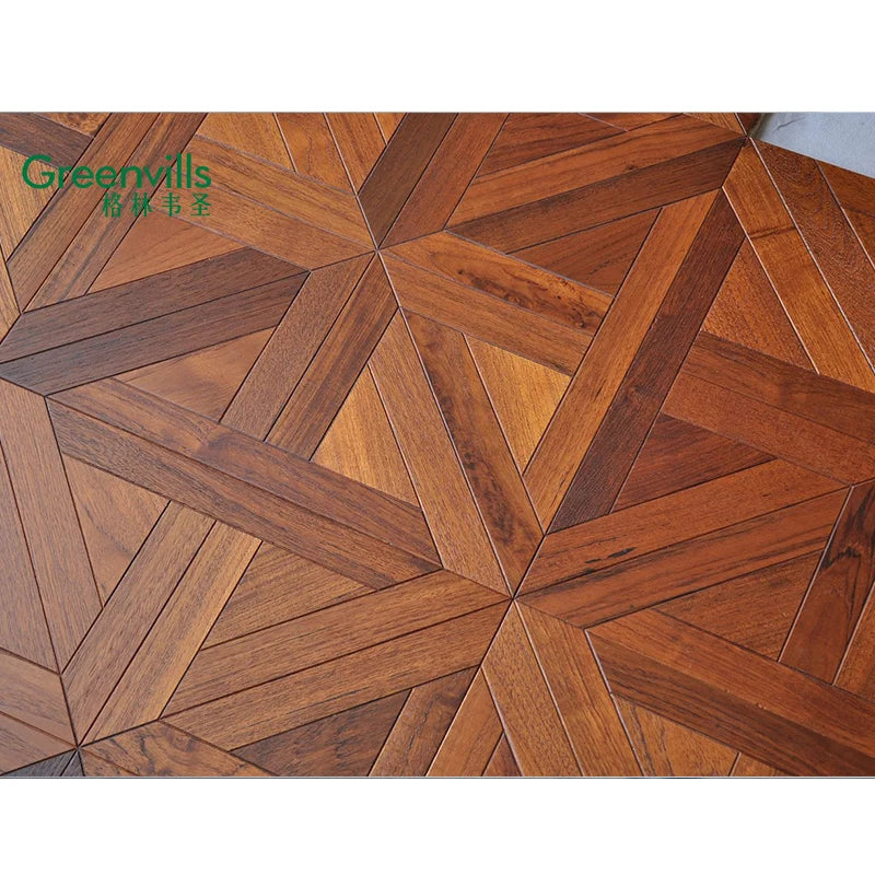 New Novel Engineered Teak Parquet Texture Artistic Wood Flooring Natural Wooden Floor +solid Wood Flooring