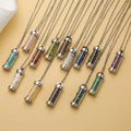 MIENTER Crystal Stone Perfume Bottle Necklaces Crushed tiger Eye Amethyst Turquoise Stones Necklace