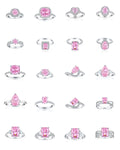 S925 Sterling Silver High Carbon Diamond Ring Light Luxury 5ct Ice Flower Cut pink Diamond Color Zircon Ladies Ring Wholesale