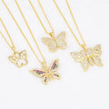 Jxx Wholesale Gold Filled Zircon Butterfly Pendant Charm Jewelry 24K Gold Plated for Women Hot Sale Design