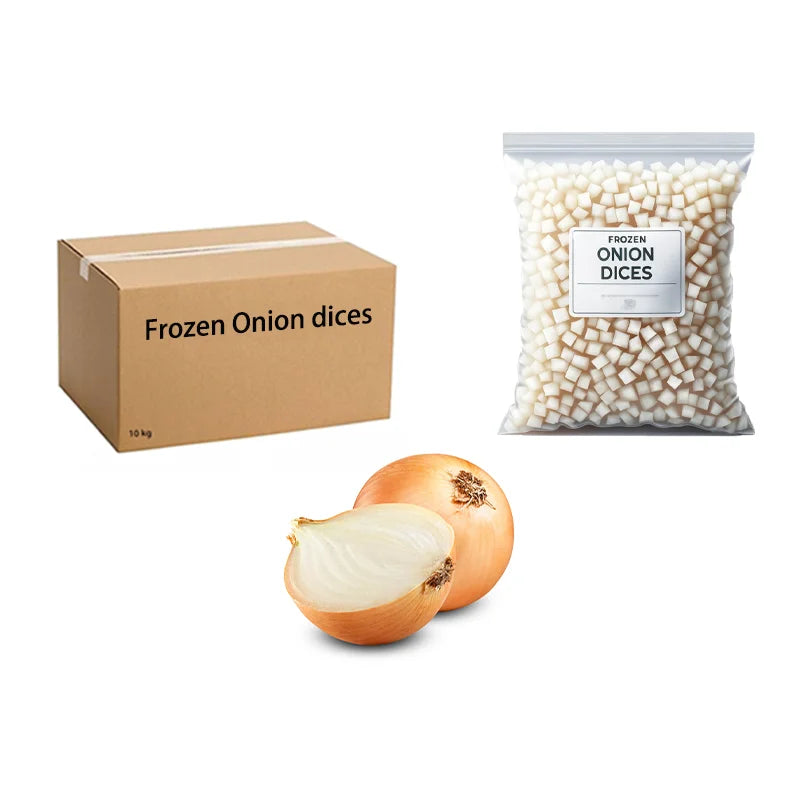 Premium Frozen Onion Dices Cube Shape 10kg Bulk Pack for Convenient Seasonings and Easy Incorporation in Your Dishes