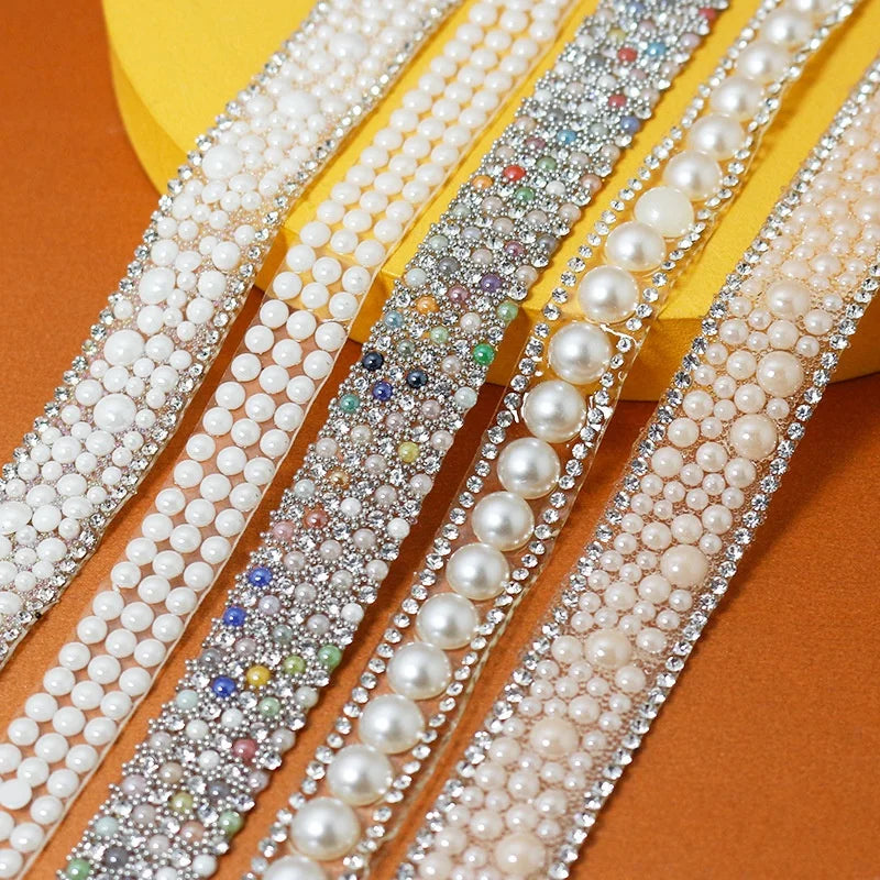 HFour Bright Pearl DIY Hot Melt Adhesive Loose Round Rhinestone Hot Fix for Net Clothing Accessories Resin Material 12-18mm