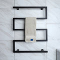 Matte Black Stainless Steel Electric Heated Towel Rail with Wall Mounted Accessory