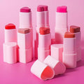 Private Label Lightweight Texture Smooth Hold Natural Finish Makeup Lovely Heart-shaped Retractable Blush Stick for Cheek
