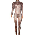 Luxury Stretch Skinny Long Sleeves Rhinestones Pearls Bodysuits Lady Sexy Pole Dance Leotard Women Club Prom Jumpsuits Playsuits