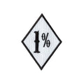 Factory Wholesale 80x115mm Custom Embroidered Fabric Patches One Percent (1%) Design for Garment/Hats (Iron-On/Sew-On/)