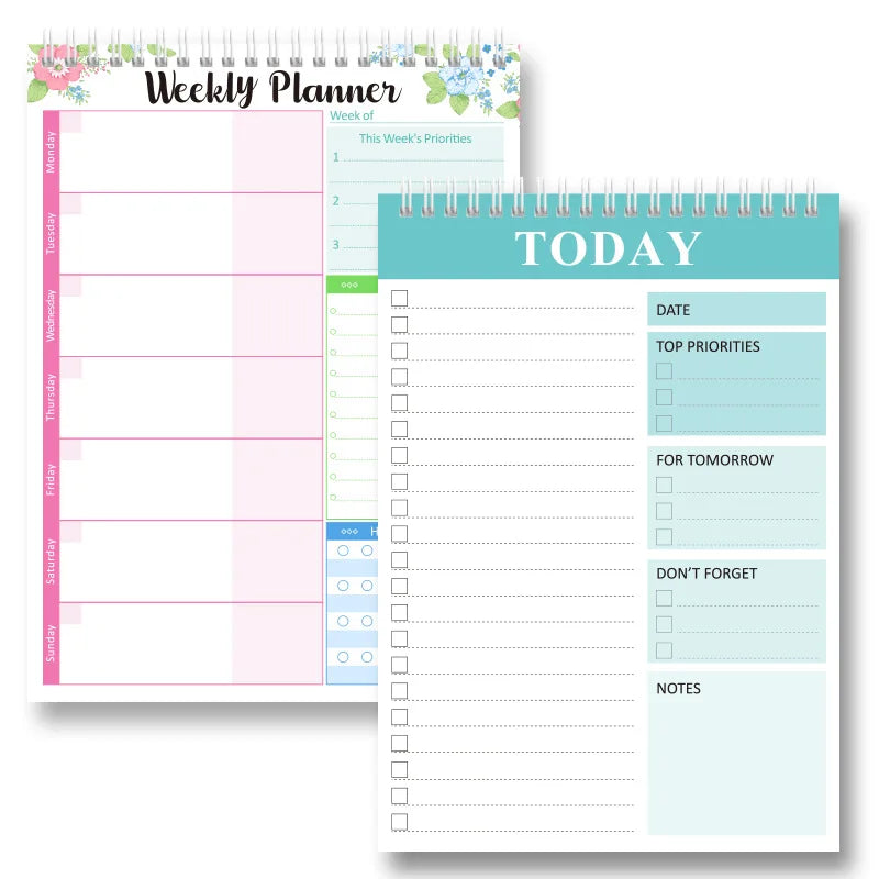 Dual Wire Bindings Daily English Creative Minimalist Table Calendar Agenda Journal Indexed Cross-Border Portable Memo Weekly