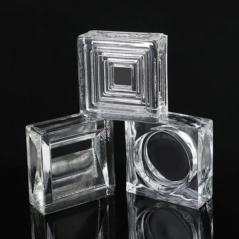 ADL 150*150*50MM Square Hot Melt Ripple Glass Bricks Building Clear Transparent Glass Block for Building Home Decoration