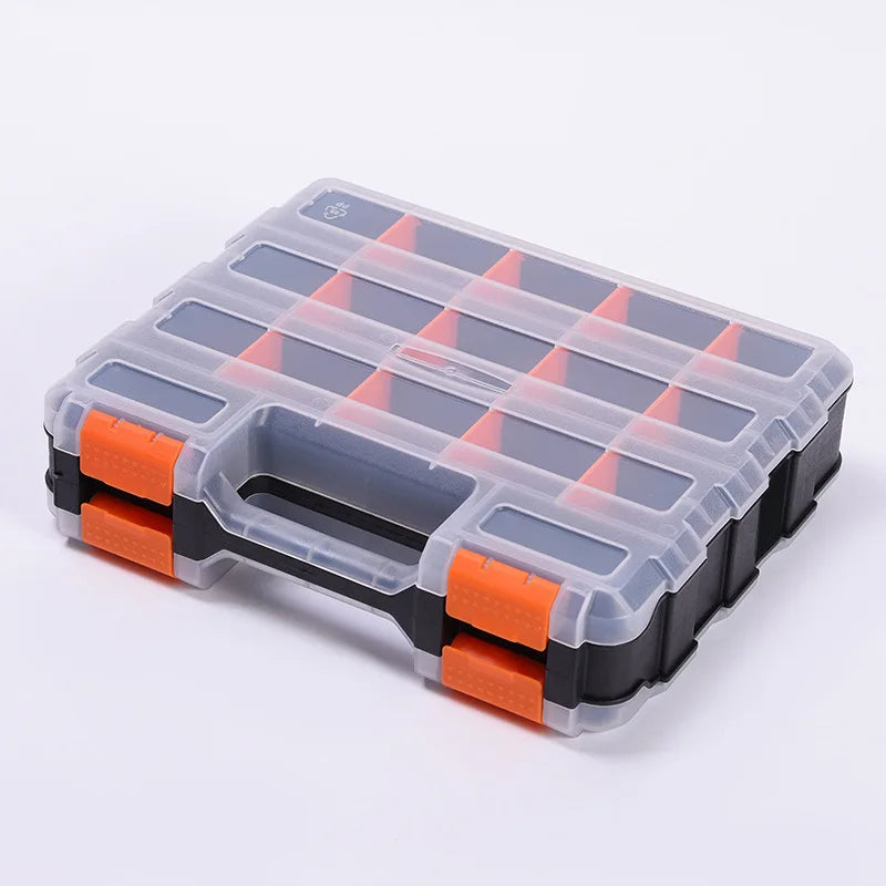 Double Side Tools Box Organizer Portable Tool Box Hardware Tool Arrangement Box Toolbox Container for Screws Nuts Small Parts