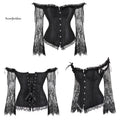 Women Embroidered Corset Waist Slimming Gothic Shoulder Straps Overbust Corset Halter Bustiers Tank Top