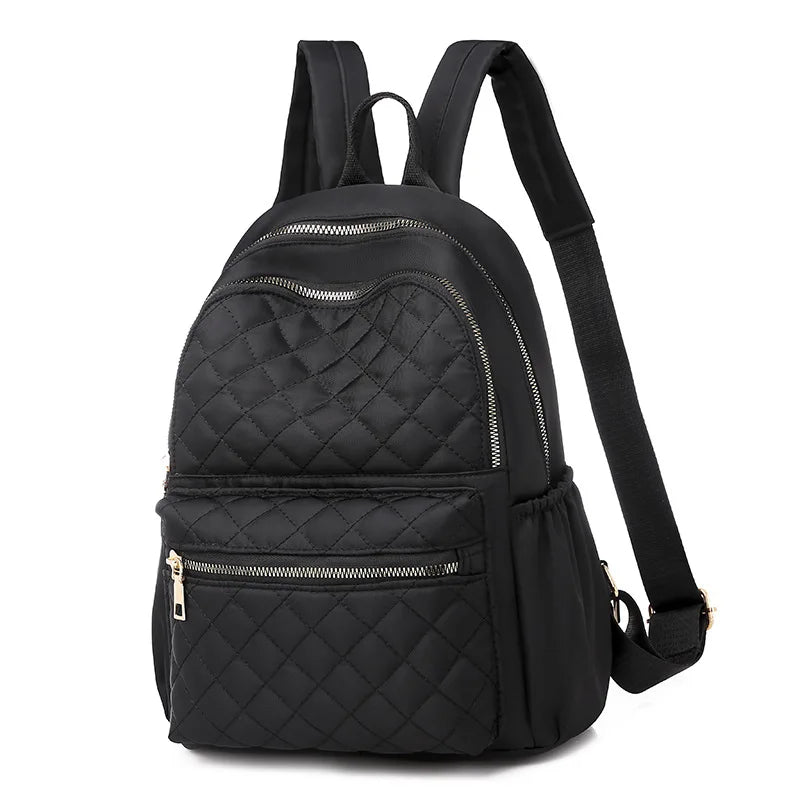 Black Large Capacity Travel Backpack Velvet Backpack Laptop Bag Waterproof
