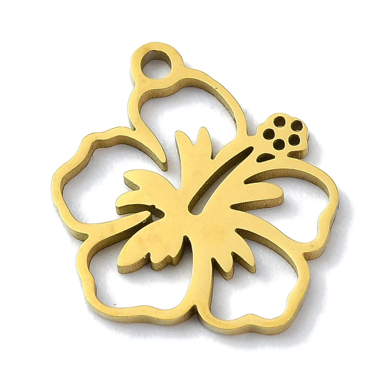 Pandahall 50 Pcs 304 Stainless Steel Pendants Laser Cut Flower Charms