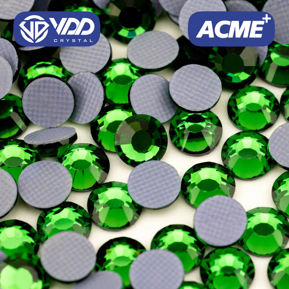 VDD 024 Fern Green ACME+Series Glass Rhinestones Crystal Flatback Hotfix Glitter Strass Iron on Stones Clothes Decorations